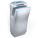 Biodrier business 2 hand dryer in silver color at an angled view