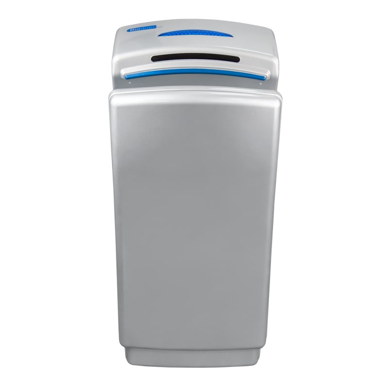 Biodrier business 2 hand dryer in silver color at a front view