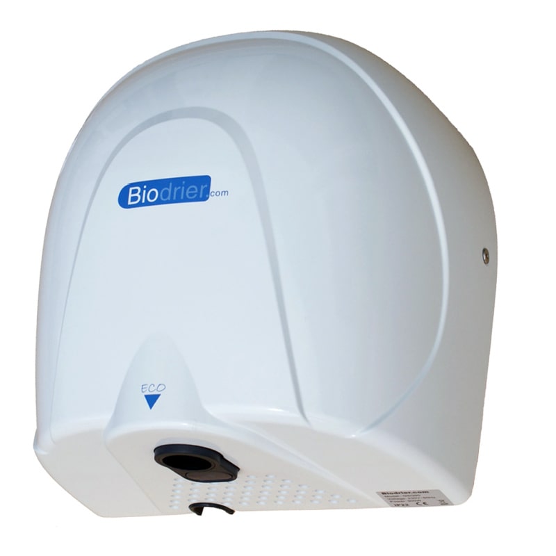 Biodrier eco hand dryer in white color at a front view