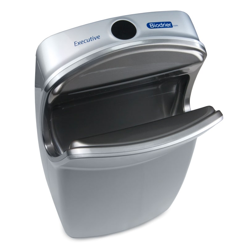 Biodrier Executive silver hand dryer in top down view