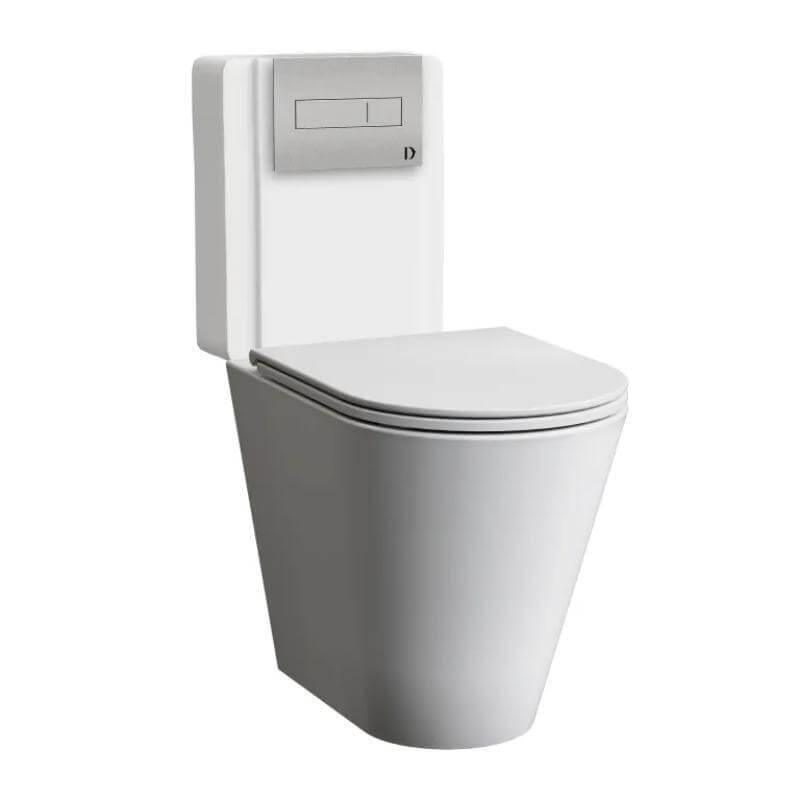 Dolphin Short Floor Mounted Pneumatic WC Set Image 1