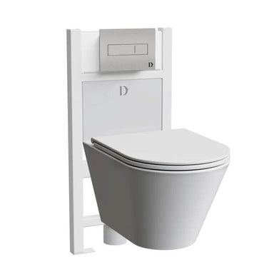 Dolphin Wall Mounted WC Set - Short Frame Pneumatic Image 1