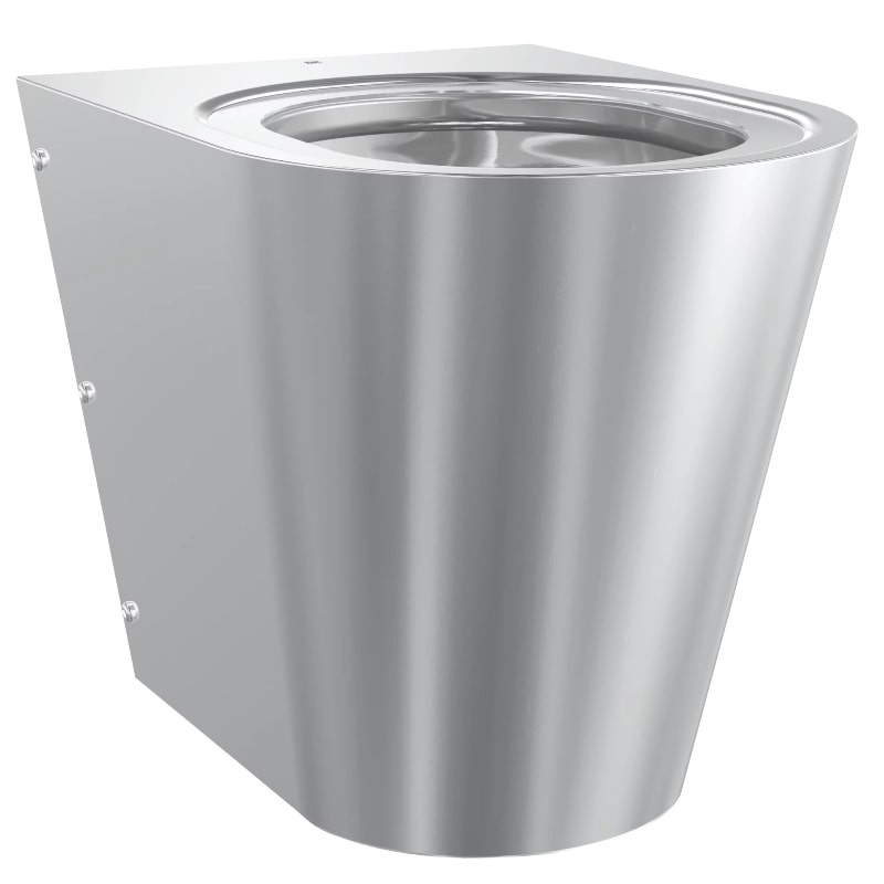 KWC DVS Campus Floor Standing Stainless Steel Toilet With No Seat CMPX597