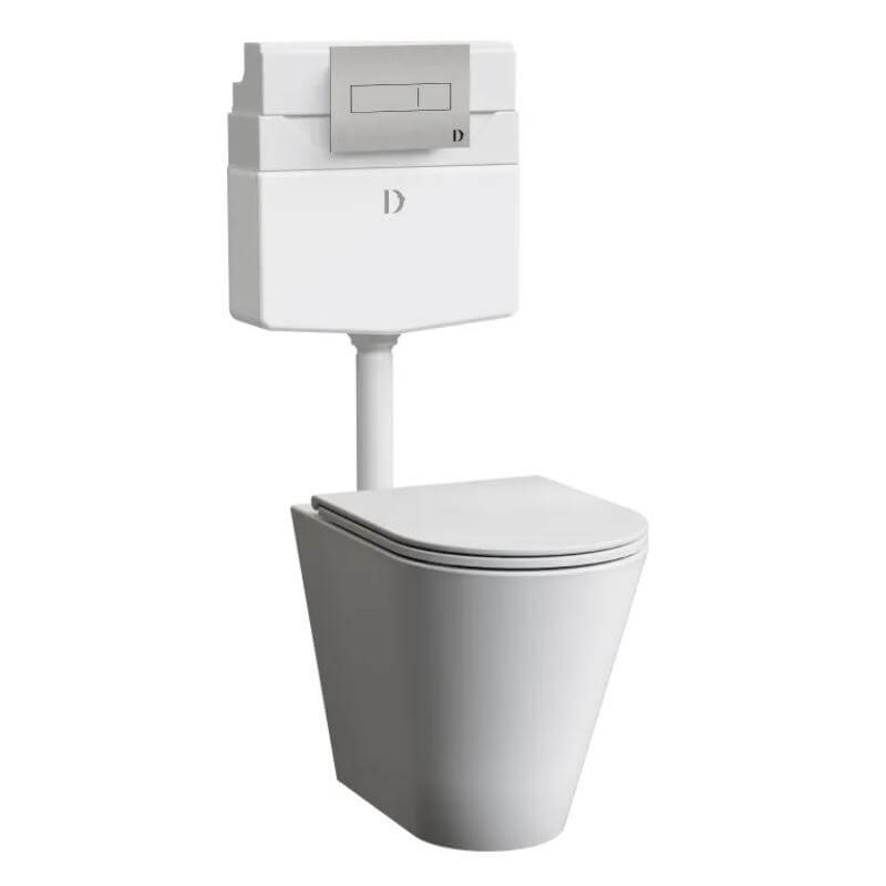 Pneumatic Flush in Ceramic Coating Dolphin Floor Mounted WC Set