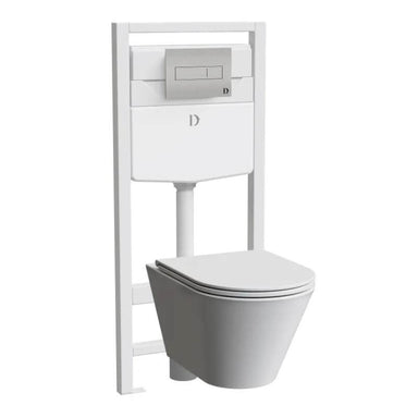 Pneumatic Flush in Ceramic Coating Dolphin Wall Mounted Wc Set
