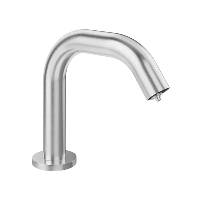 Dolphin Inform Up and Over 55-degree wall-mounted soap dispenser in stainless steel.