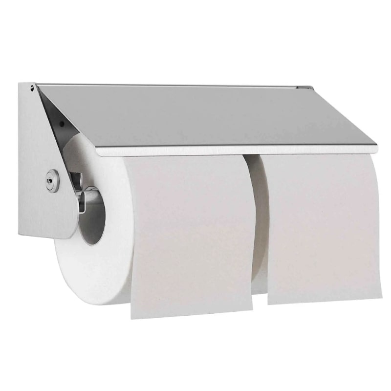 Dolphin Prestige Stainless Steel Double Toilet Roll Holder with a sleek and durable design, perfect for modern bathrooms.