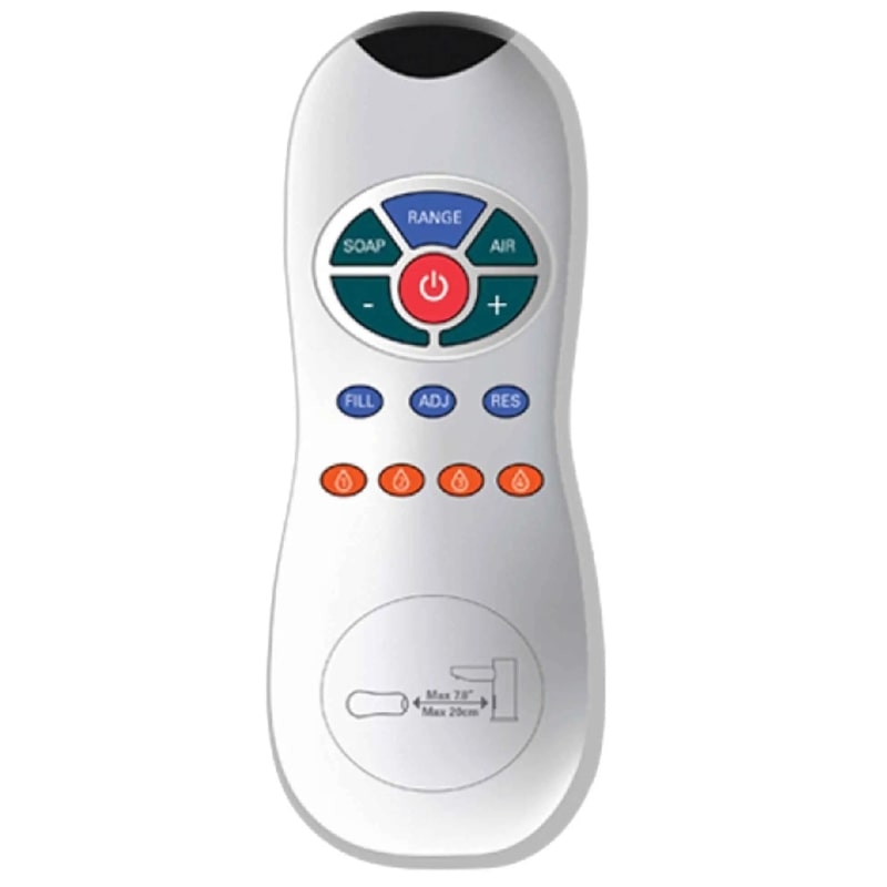 Dolphin soap and water remote control for easy cleaning and convenience.