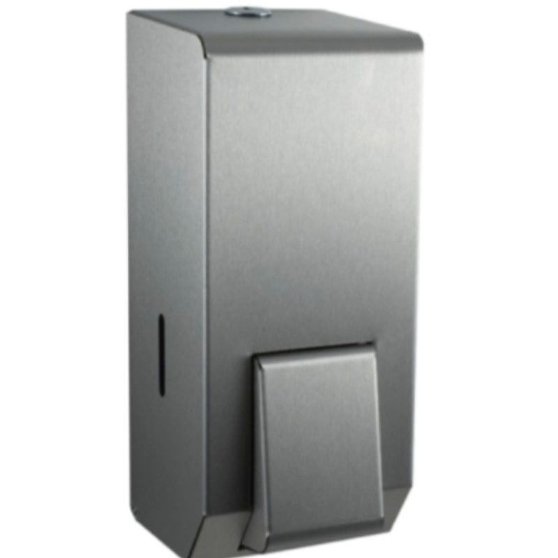 Dolphin stainless steel soap dispenser with sleek design for modern bathrooms.