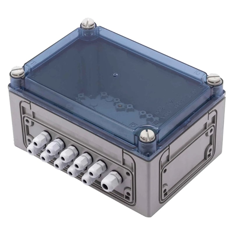 Dolphin tap and soap dispenser junction box, designed for modern washroom solutions.