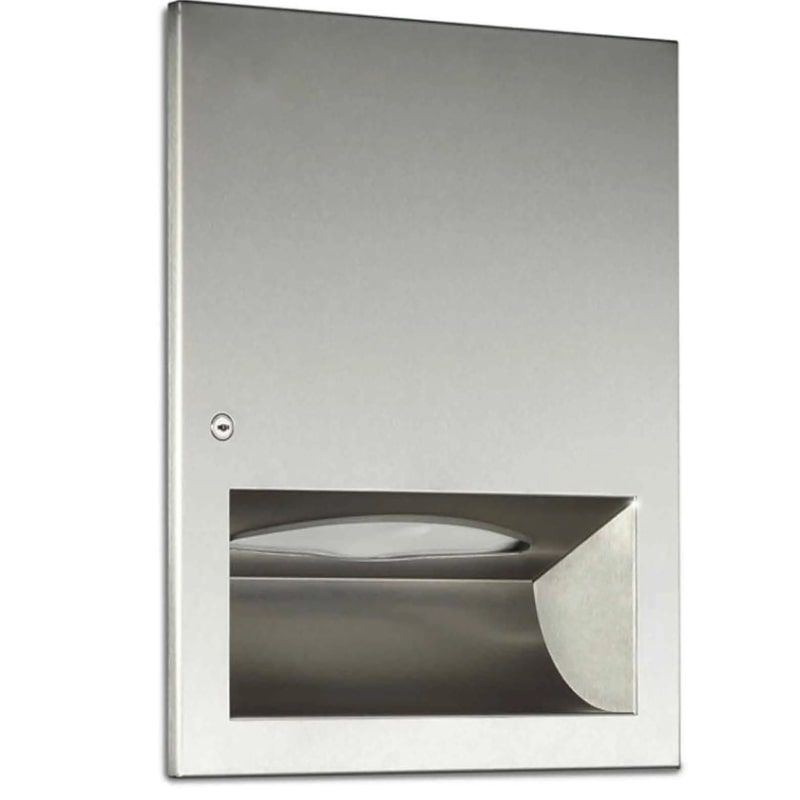 Gray Dolphin Recessed Paper Towel Dispenser Model 93004, Front View