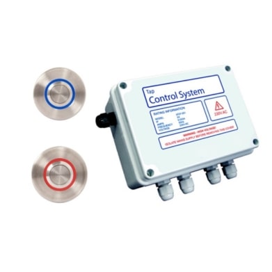 KWC DVS tap control system for high-security backplates with tactile design.