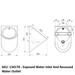 A image showing the technical drawings for the Delabie Delta Urinal 134170