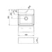 350mm wide square Dolphin Wall Mounted Basin drawing