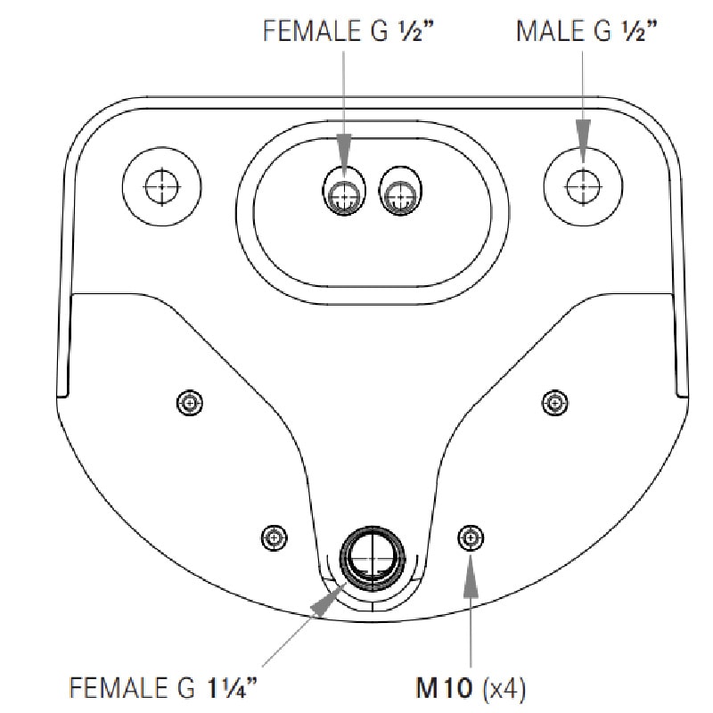 DVS VR01-030 High Security Basin Dimensions Back View
