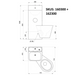 Delabie KOMPACT Combi technical drawing showing dimensions, wall hung WC combination unit, wall mounted with access panels, WC pan on right, 400mm wide 1000mm high