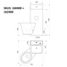 Delabie KOMPACT Combi technical drawing showing dimensions, wall hung WC combination unit, wall mounted with access panels, WC pan on left, 400mm wide 1000mm high