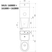 Delabie KOMPACT Combi technical drawing showing dimensions, floor standing WC combination unit, wall mounted with access panels, WC pan centred, 400mm wide 1000mm high
