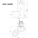 Delabie KOMPACT TC Combi technical drawing showing dimensions, wall hung WC combination unit, cross wall service duct installation, WC pan on left, 400mm wide 1000mm high