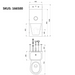 Delabie KOMPACT TC Combi technical drawing showing dimensions, wall hung WC combination unit, cross wall service duct installation, WC pan centred, 400mm wide 1000mm high