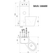 Delabie KOMPACT TC Combi technical drawing showing dimensions, floor standing WC combination unit, cross wall service duct installation, WC pan on right, 400mm wide 1000mm high