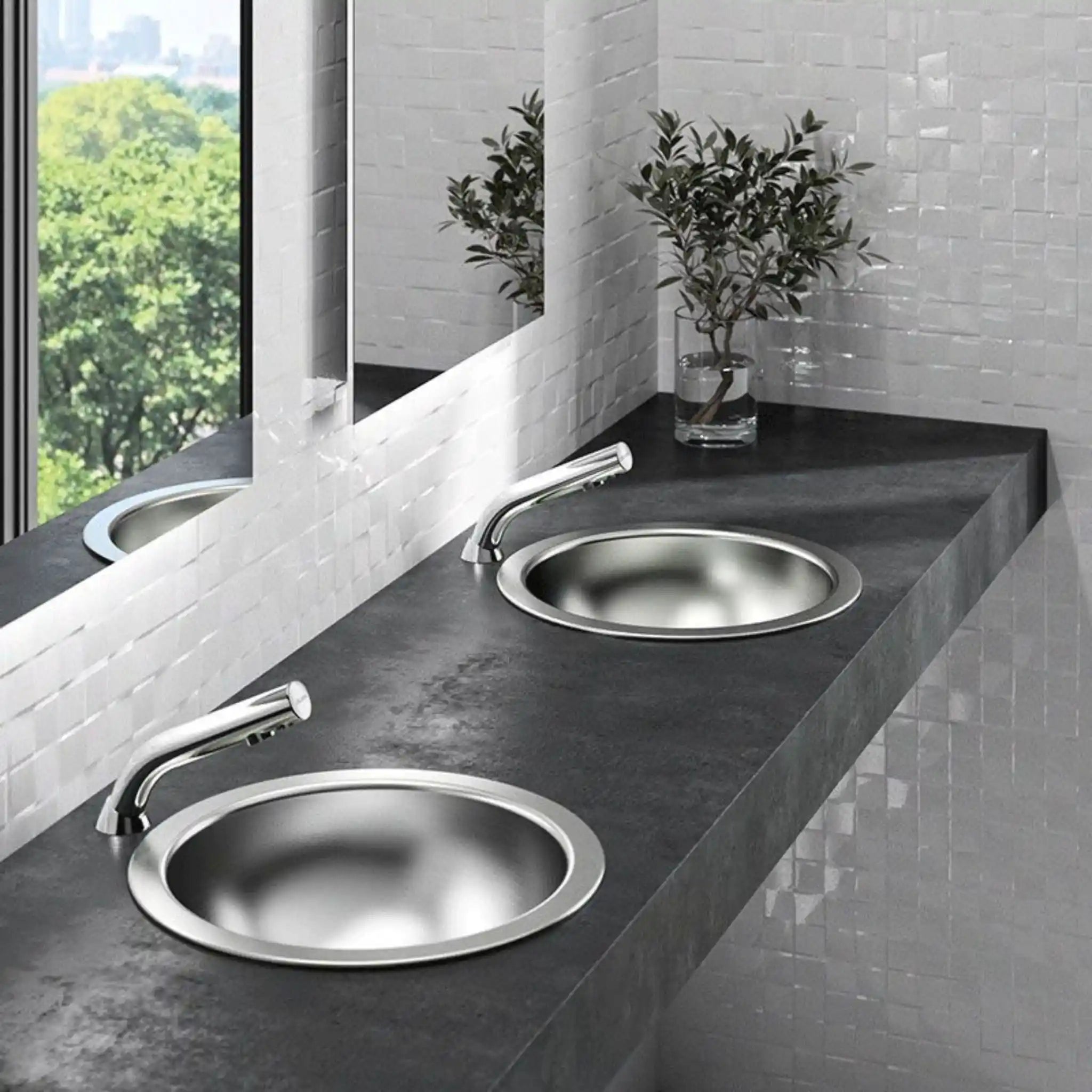Binoptic Mixer Sensor Tap Chrome Plated 110mm in Washroom