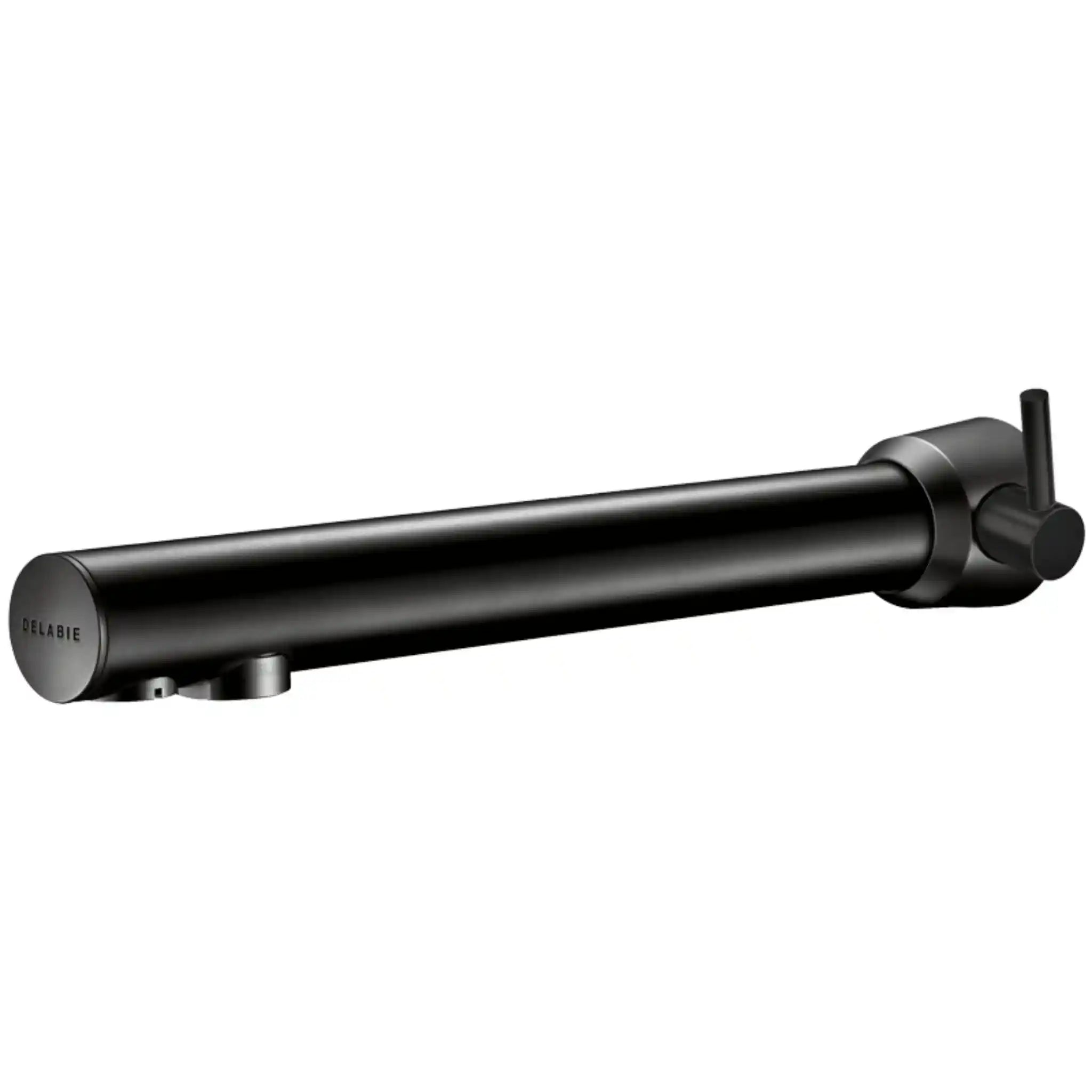 An image of Binoptic Mixer Sensor Tap Cross Wall Mounted Mains in Matte Black Chrome