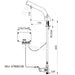 A image showing the technical drawings for the Delabie Binoptic Mix Tap Deck Mounted Battery Matte Black Chrome 110mm