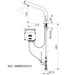 A image showing the technical drawings for the Delabie Binoptic Mix Tap Deck Mounted Mains Chrome Plated 170mm