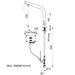 A image showing the technical drawings for the Delabie Binoptic Mix Tap Deck Mounted Mains Chrome Plated 250mm