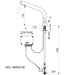 A image showing the technical drawings for the Delabie Binoptic Mix Tap Deck Mounted Mains Matte Black Chrome 170mm