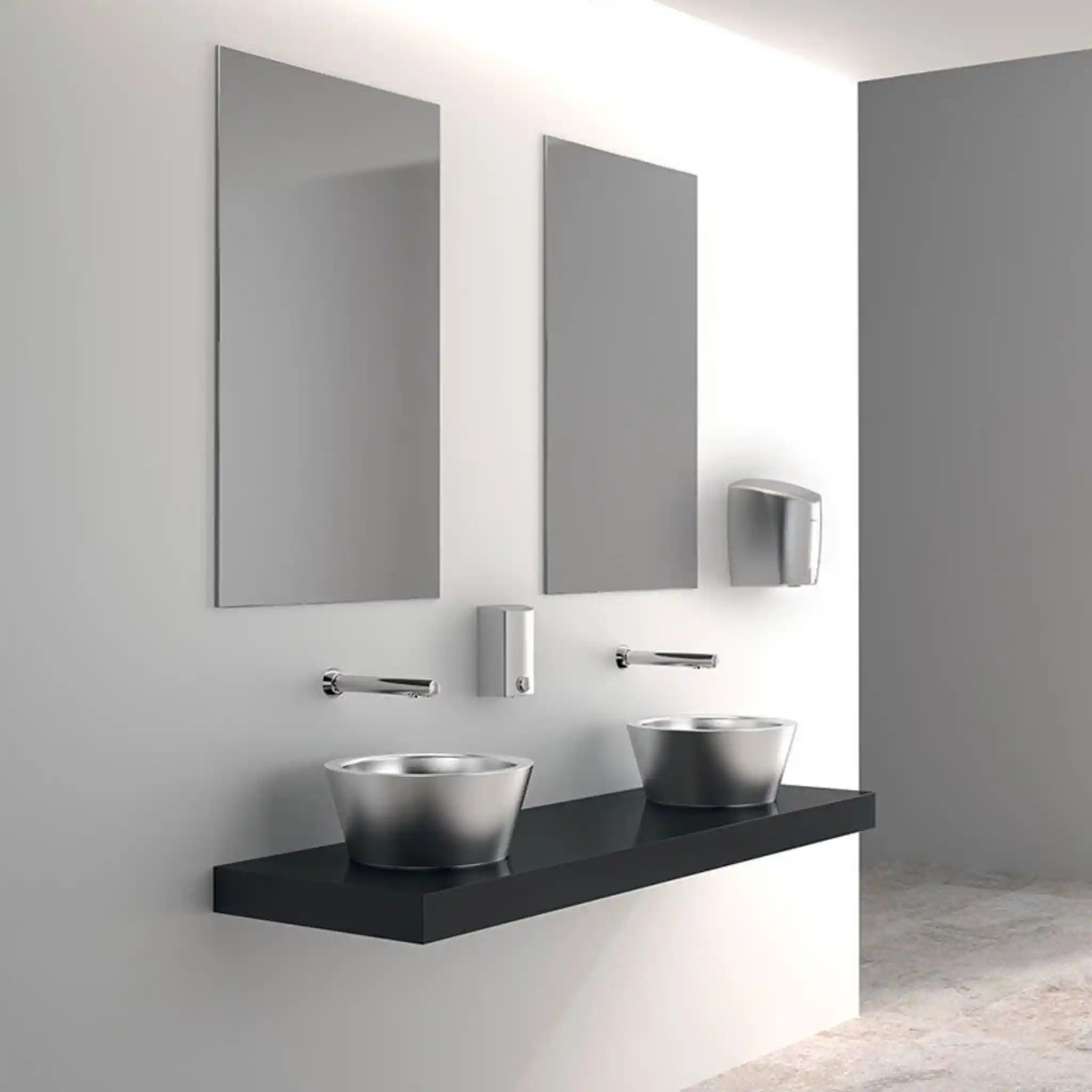 Binoptic Mixer Sensor Tap Chrome Plated Cross Wall Mounted in Washroom