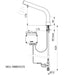 A image showing the technical drawings for the Delabie Binoptic Tap Deck Mounted Battery Chrome Plated 170mm