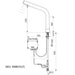 A image showing the technical drawings for the Delabie Binoptic Tap Deck Mounted Battery Chrome Plated 250mm