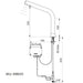 A image showing the technical drawings for the Delabie Binoptic Tap Deck Mounted Battery Matte Black Chrome 250mm