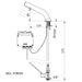 A image showing the technical drawings for the Delabie Binoptic Tap Deck Mounted Mains Matte Black Chrome 110mm