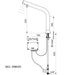 A image showing the technical drawings for the Delabie Binoptic Tap Deck Mounted Mains Matte Black Chrome 250mm