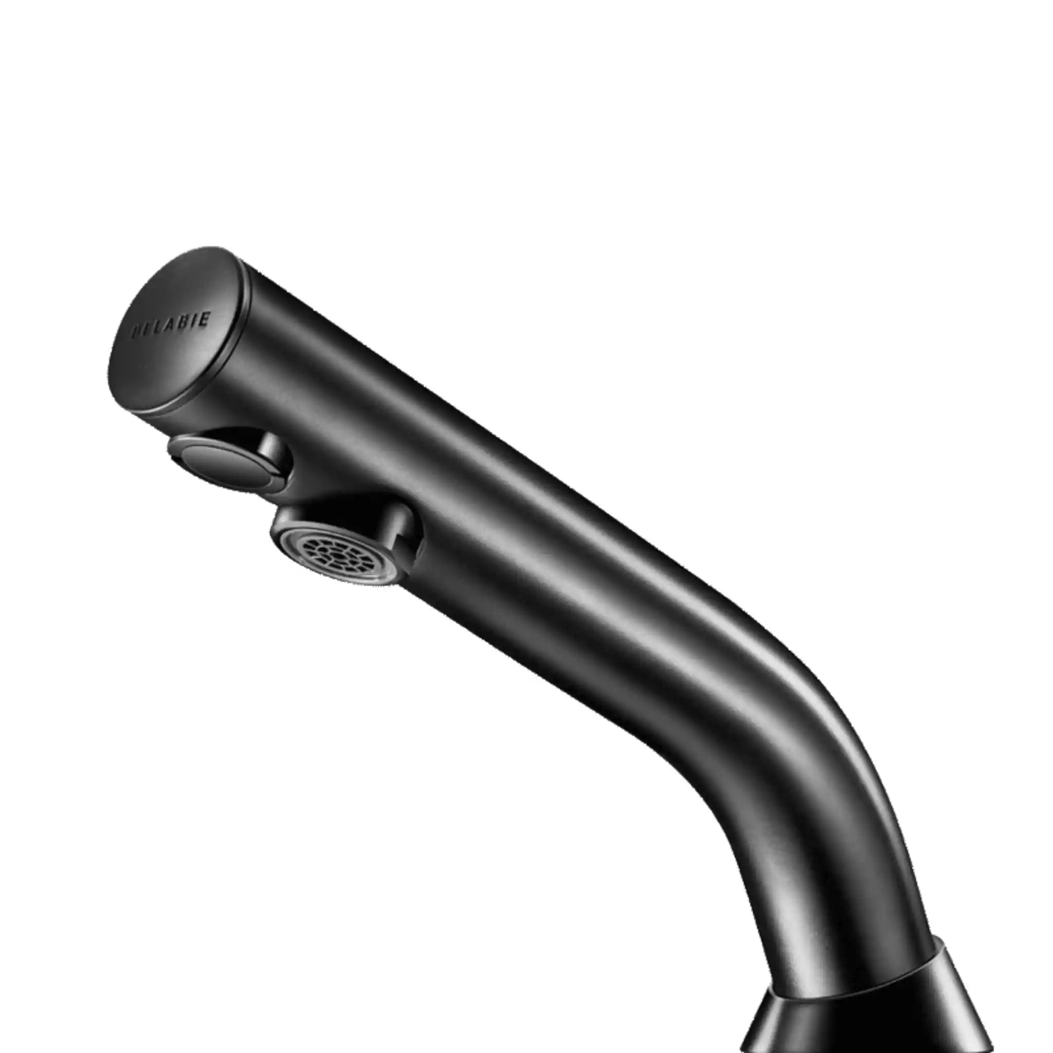 An image of Delabie Binoptic Deck Mounted Tap in Matte Black Chrome 110mm