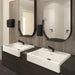 Delabie Binoptic Deck Mounted Tap Matte Black Chrome 110mm in Public Washroom
