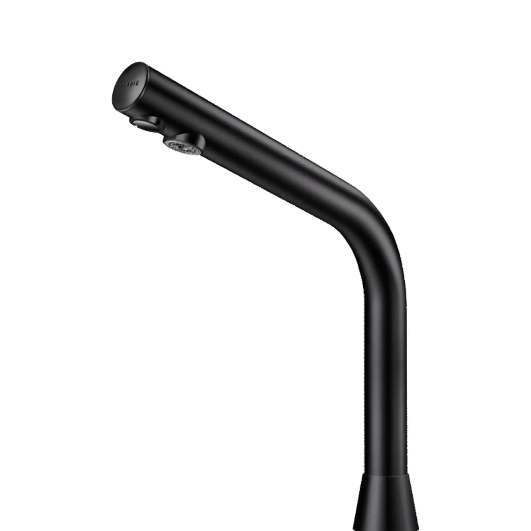 An image of Delabie Binoptic Deck Mounted Tap in Matte Black Chrome 250mm