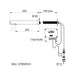 A image showing the technical drawings for the Delabie Binoptic Tap Wall Cross Wall Mains Chrome Plated 205mm