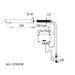 A image showing the technical drawings for the Delabie Binoptic Tap Wall Cross Wall Mains Matte Black Chrome 205mm