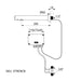 A image showing the technical drawings for the Delabie Binoptic Tap Wall Recessed Mains Matte Black Chrome 200mm
