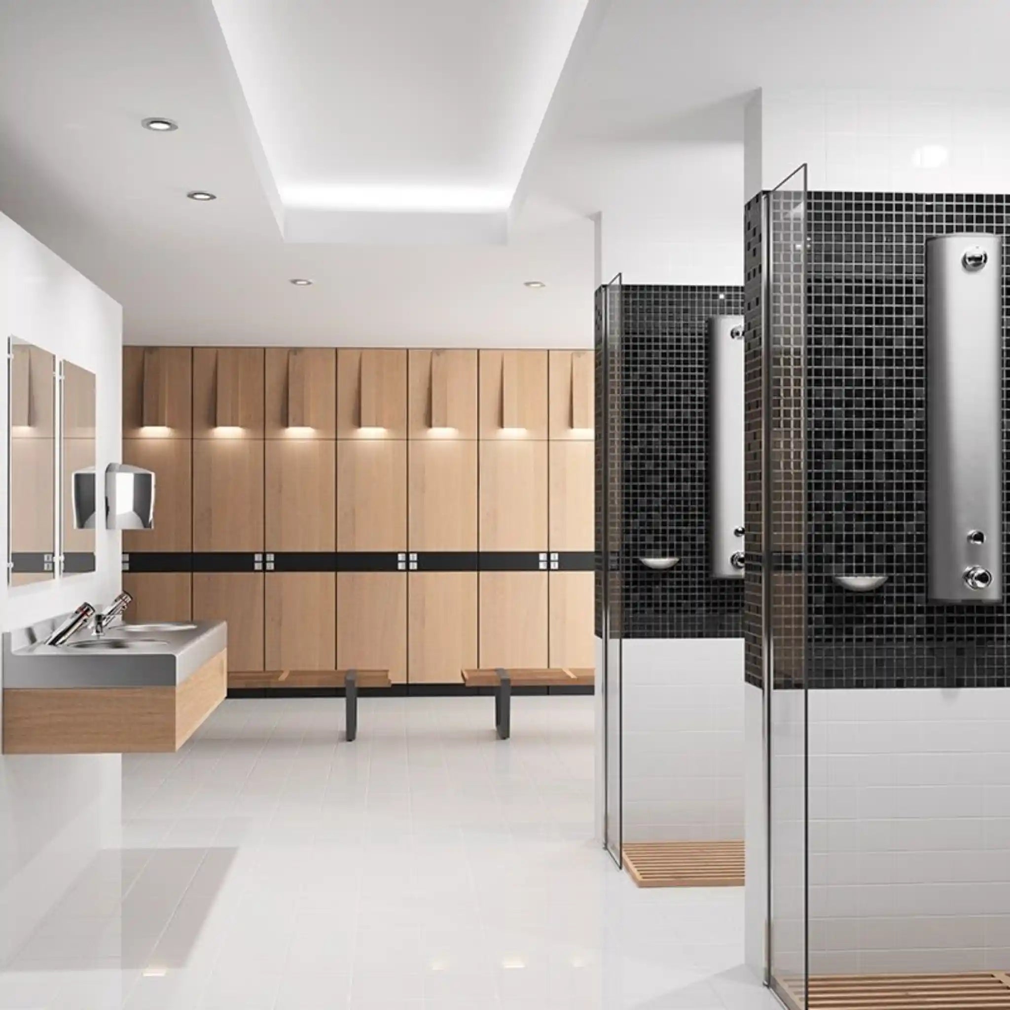 DUPLO RP Wall Mounted Wash Basin in Public Shower Room