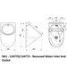 A image showing the technical drawings for the Delabie Delta Urinal 134770/134772