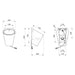 A Technical Drawings for Delabie Fino Urinal