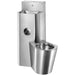 Delabie KOMPACT Combi stainless steel washbasin and floor standing WC combination unit, wall mounted with access panels, WC pan on right, polished satin 304 stainless steel