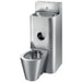 Delabie KOMPACT Combi stainless steel washbasin and floor standing WC combination unit, wall mounted with access panels, WC pan centred, polished satin 304 stainless steel