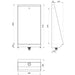 A Technical Drawings forDelabie L Stall Urinal Troughs 600mm One Person