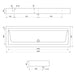 The technical drawings for the 1800mm three person Delabie MINERALCAST Wash Trough